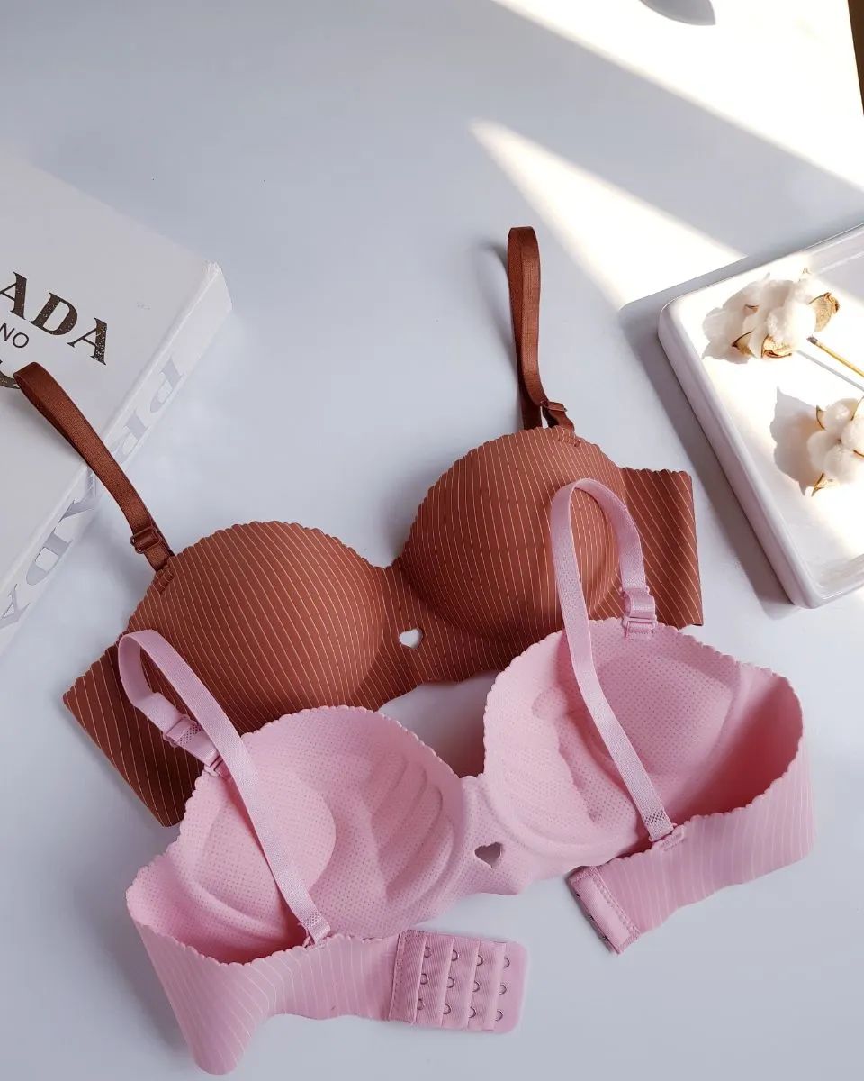 (30-36)Seamless Padded Push-up Heart Design Non Wire Half Cup Bra (175)