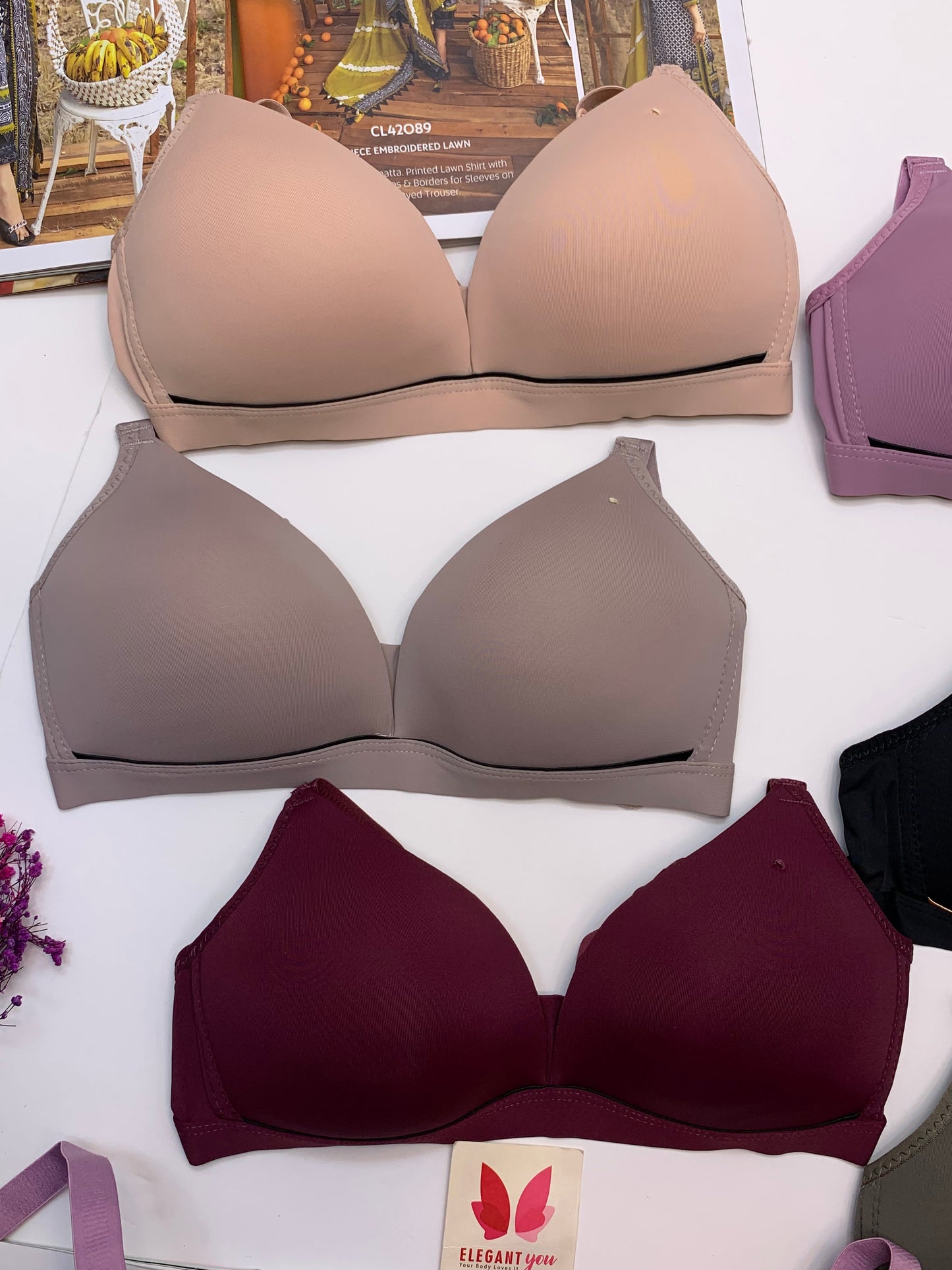 (32-38)b Seamless Soft Pushup T shirt bra(161)