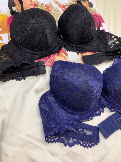 (34-38)b Elegant Double Padded Push-up Lace Bridal Bra (174)