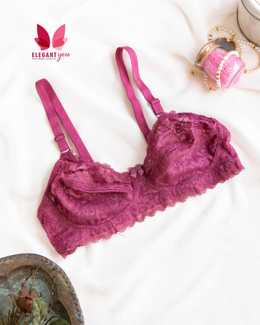 (32-42) Beautiful Colors Lace Pattern Daily Wear bra (023)