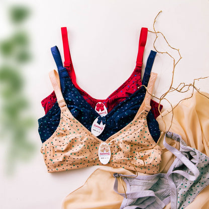 (32-42)b/c. Daily-wear Printed Soft Cotton Bras(030)