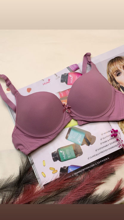 (34-38)B  Demi Cup Self Lining Padded Push-up Wired Bra (168)