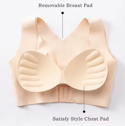 (34-42)Women Plain Seamless Cross Posture Correction Back Straighter Bra [054]