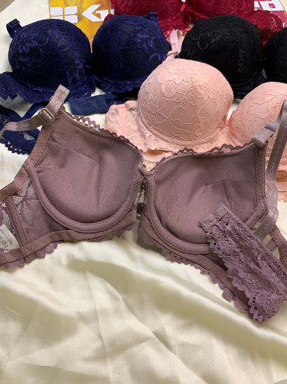 (34-38)b Elegant Double Padded Push-up Lace Bridal Bra (174)