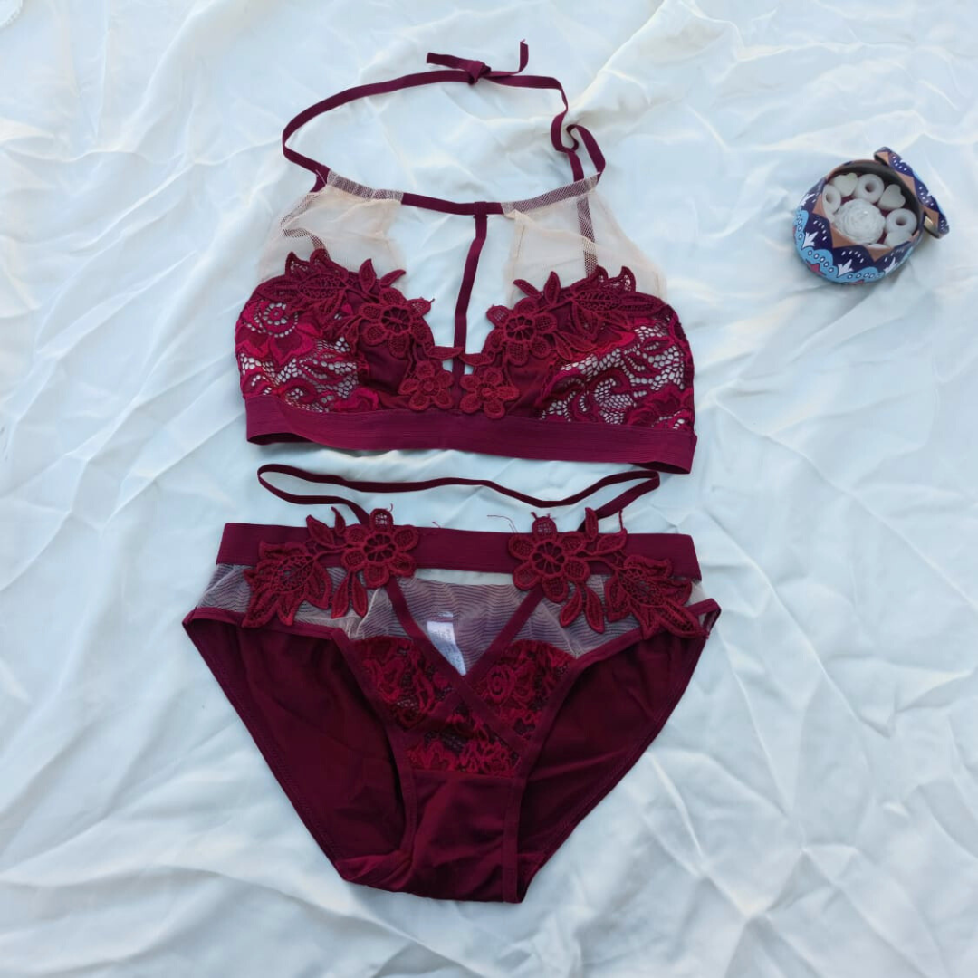 Flower Design Very Elegant  Soft Bra & Underwear Set