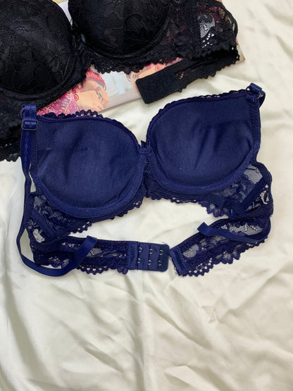 (34-38)b Elegant Double Padded Push-up Lace Bridal Bra (174)