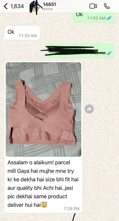 (30-44) Womens Adjustable Cross Posture Corrector Back Straighter Sports Bra (054)