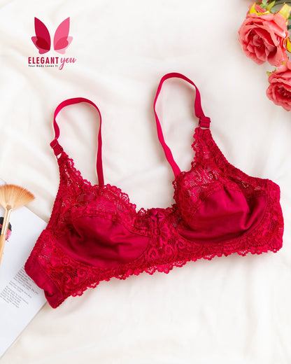 (32-42)Summer Friendly Elegant Cotton Net Elegant Bra half cup (024)