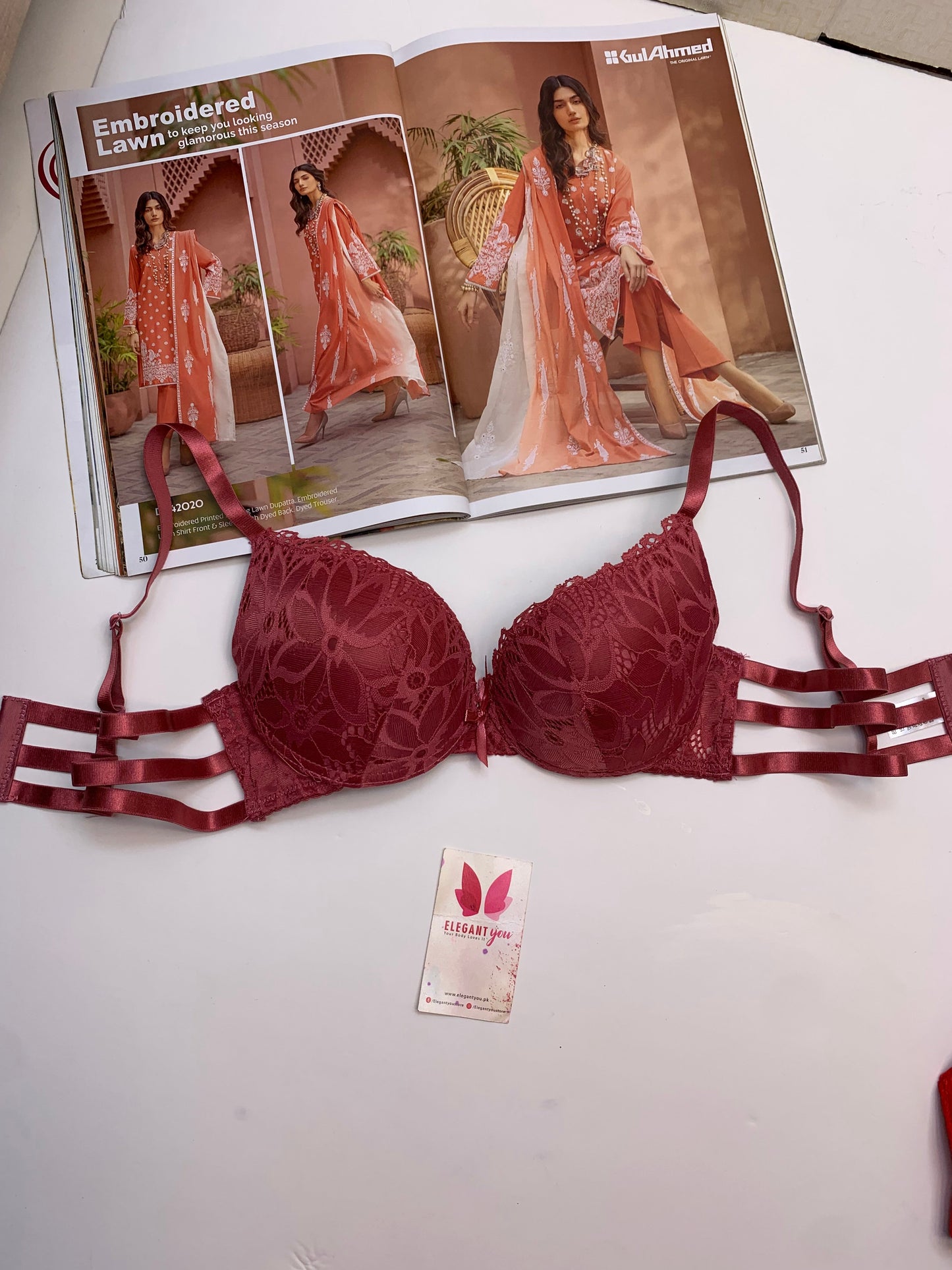 (36-42)B Padded Pushup Fancy Strap Bra (162)