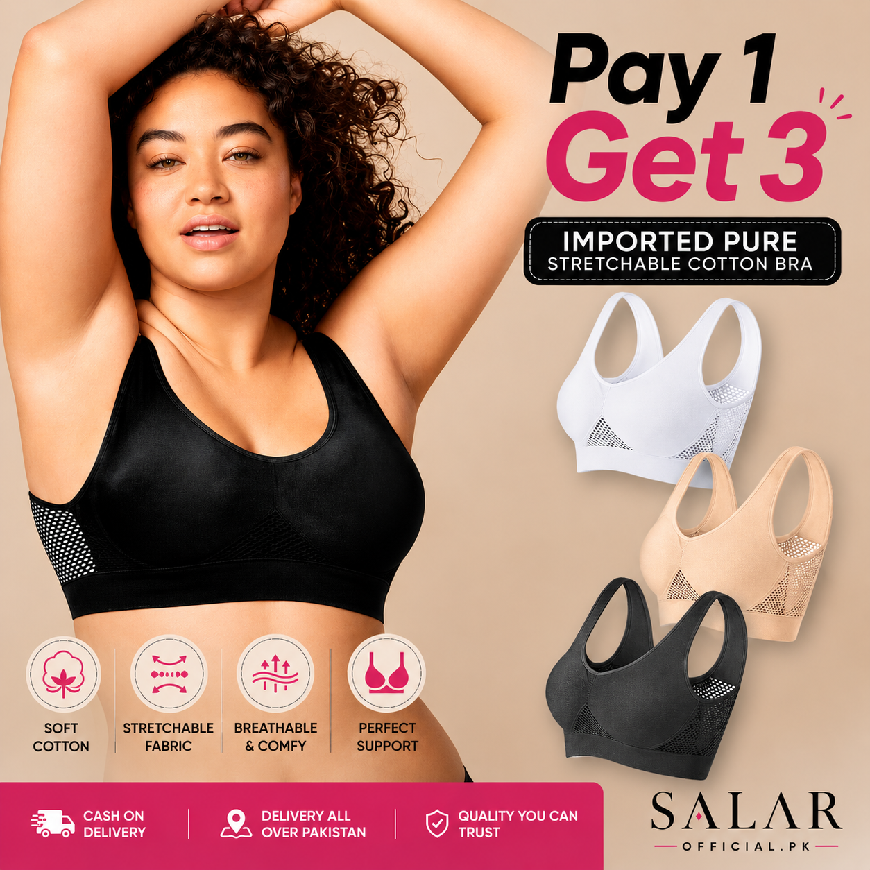 BUY 1 Get 2 FREE Breathable Cool Liftup Air Bra
