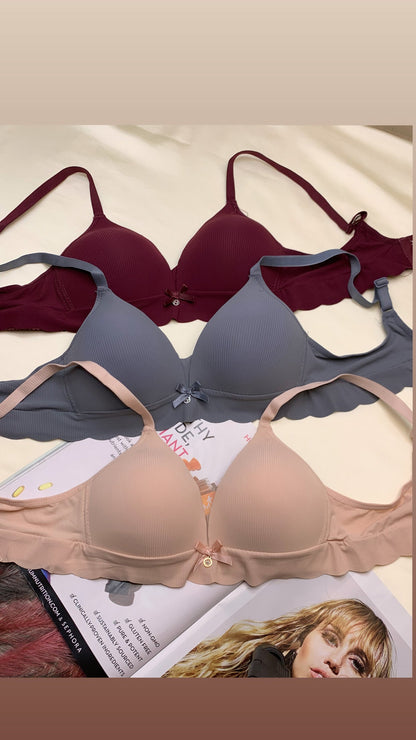 (32-38)b size Daily wear Thin-Pad Non-Wired Seamless Bra (163)