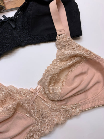(32-42)C  Soft Cotton Half Cup Lace Daily Wear Bra (003)