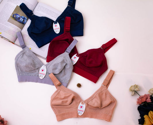 (32-48)C Soft Cotton Solid Colour Daily Wear Bra (013)