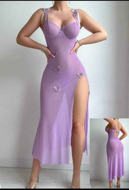 Princess Mesh Butterfly  Long Gown