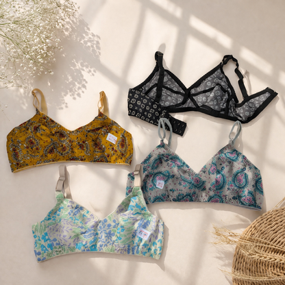 Pack of 4 Xoxo Colorful Lawn Bra's