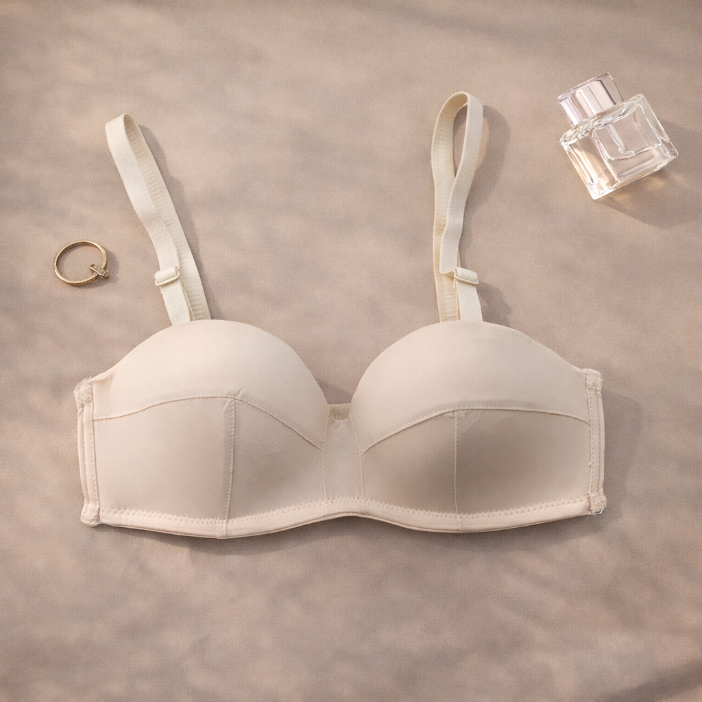 Double Padded Removeable Straps Smooth Pushup  Bra