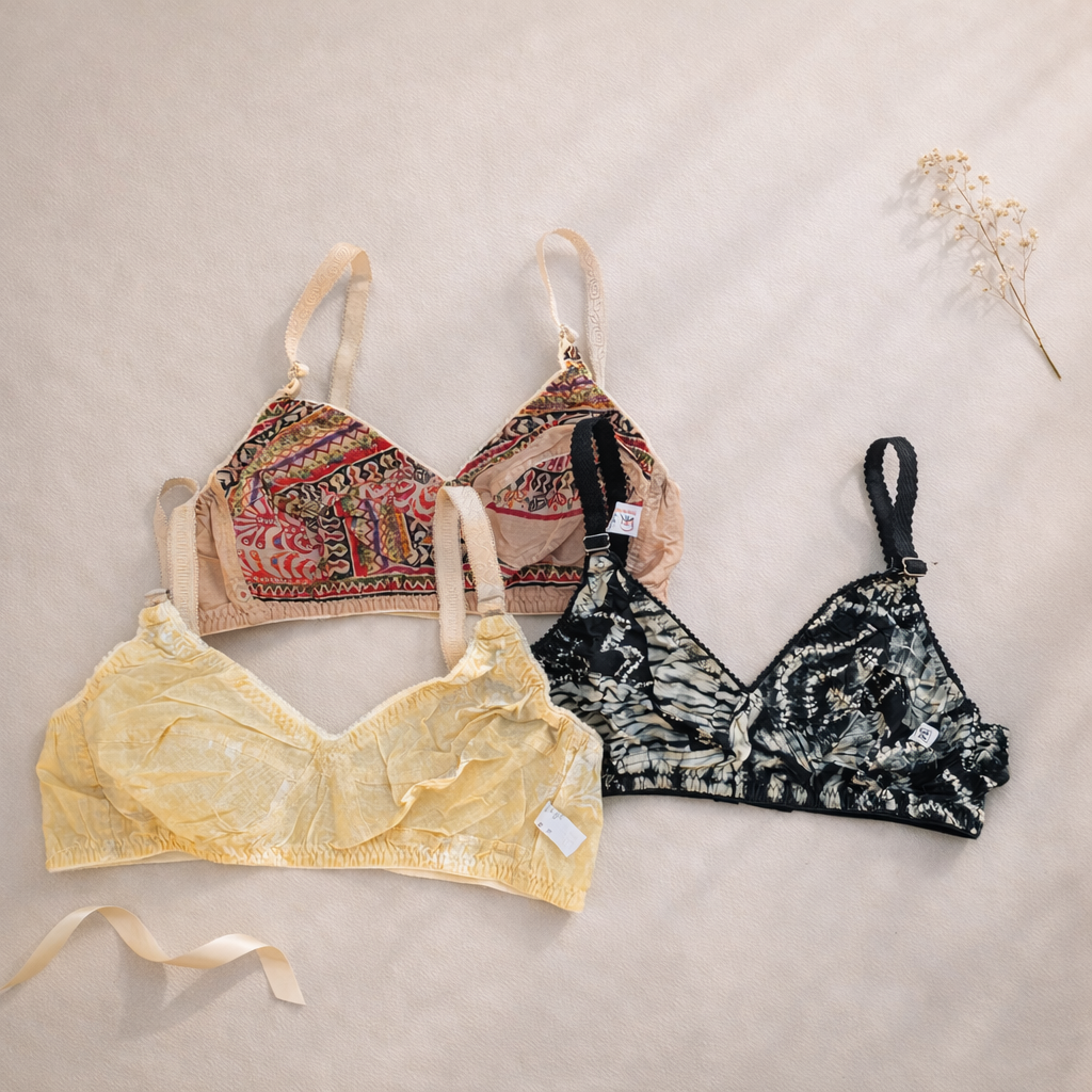 Pack of 3 Colorful Lawn Bra's