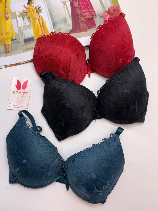 (36-42)B Padded Pushup Fancy Strap Bra (162)