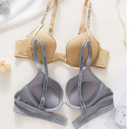 Double Padded Plunge Design Jersey Pushup Bra