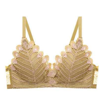 Crochet Thin Light Padded Leaf Design Bra