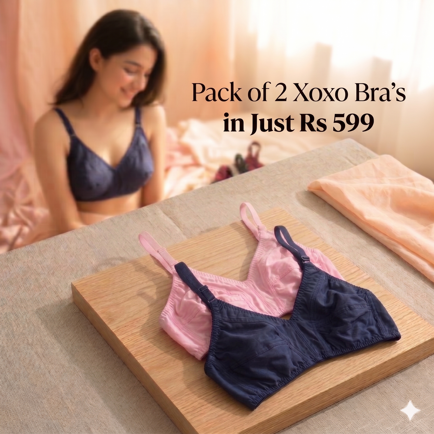 Pack of 2 Xoxo Soft Cotton Bra's