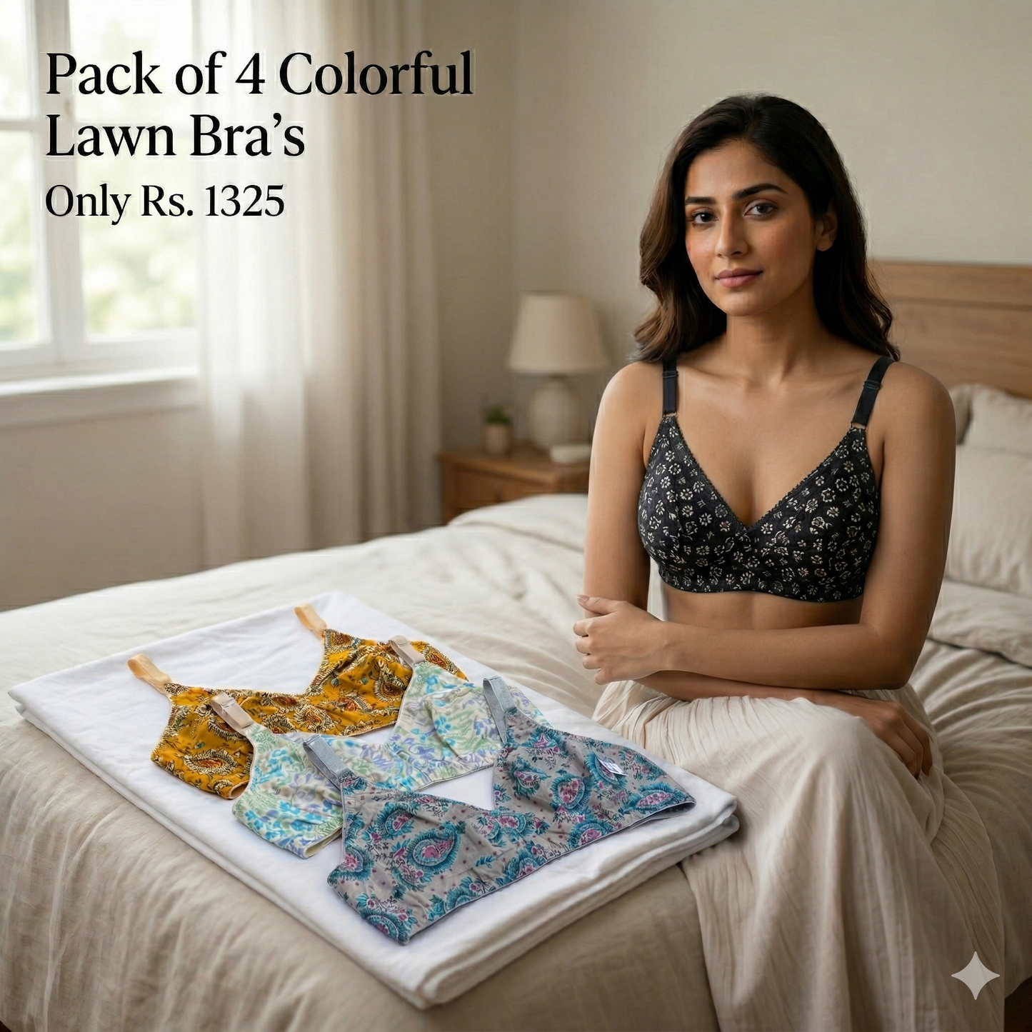 Pack of 4 Xoxo Colorful Lawn Bra's