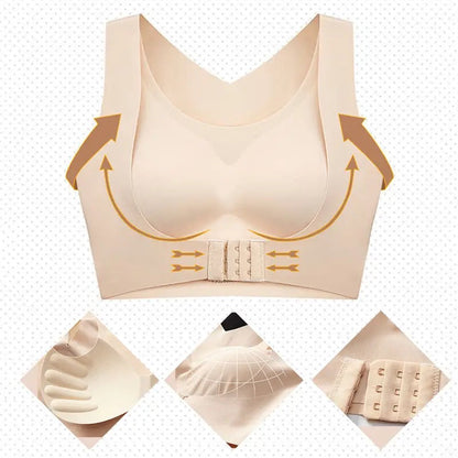 (34-42)Women Plain Seamless Cross Posture Correction Back Straighter Bra [054]