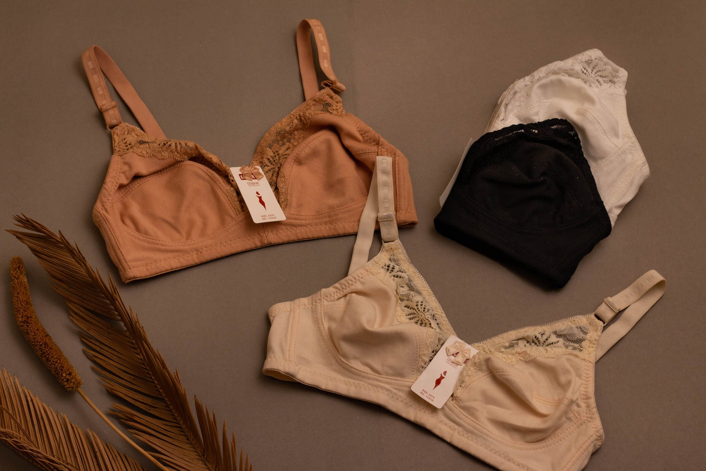 (32-42)b/c Soft Cotton Half Cup Lace Daily Wear Bra (002-003)