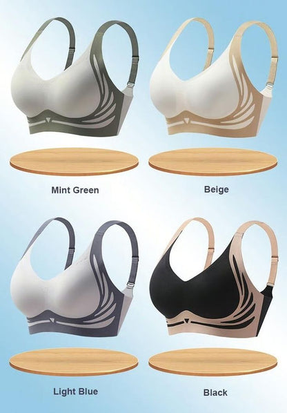 No Rash Seamless Breathable Wireless Push-Up Sports Bra for Women
