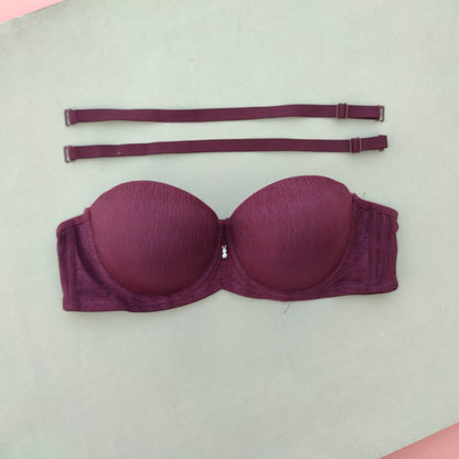 Pearls Padded Half Cup Wired Pushup Bra With Removeable Straps