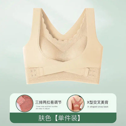 (30-44) Womens Adjustable Cross Posture Corrector Back Straighter Sports Bra (054)