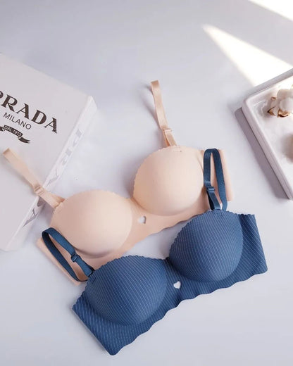 (30-36)Seamless Padded Push-up Heart Design Non Wire Half Cup Bra (175)