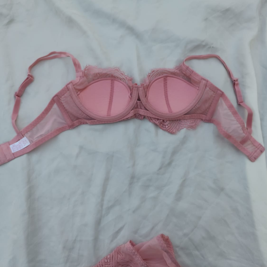 Very Thin Padded Half Cup Pushup Wired  Net Bra & Panty Set