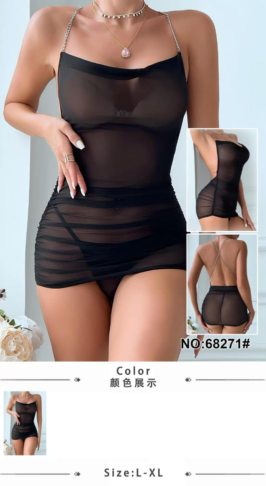 2 PCS Short Transparent Bra Underwear Girls String #NO 68271