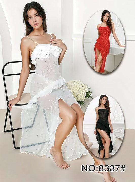 2 PCS Long Dress Nighty For Girls String #NO 8337