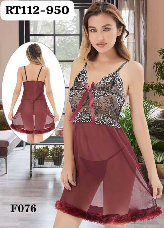 2 PCS Long Dress Nighty For Girls String #NO F076