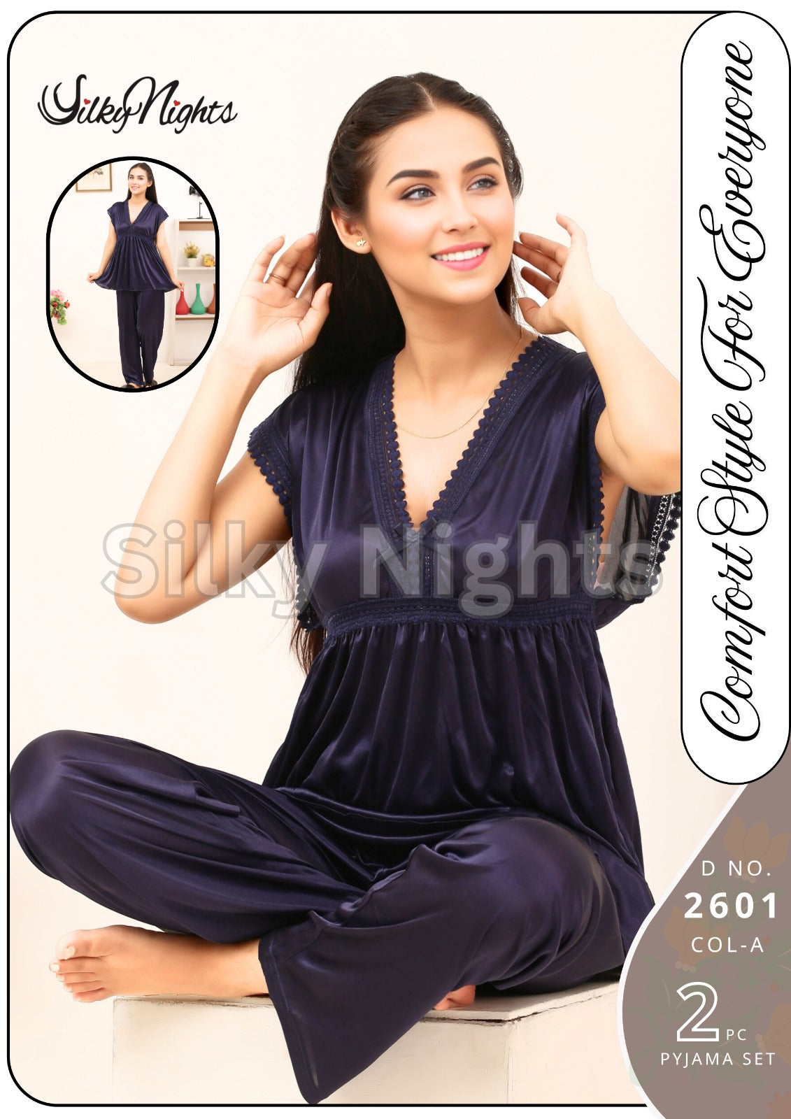 2 PCS Long Dress Nighty For Girls String #NO 2601