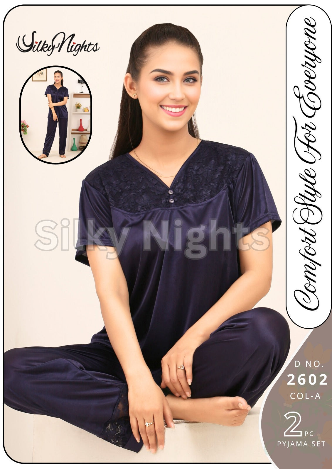 2 PCS Long Dress Nighty For Girls String #NO 2602