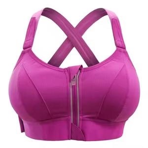 (40-46)High Impact, A Grade Ultimate Comfort Sports Bra Zipper(068)