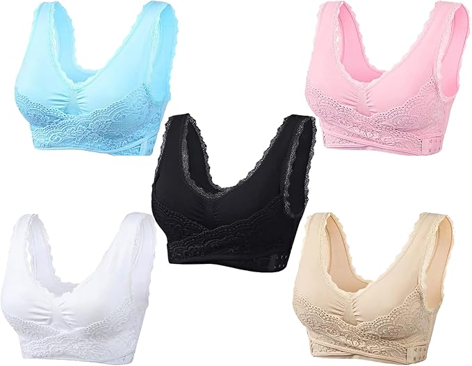 Comfy corset bra front cross side buckle lace bras