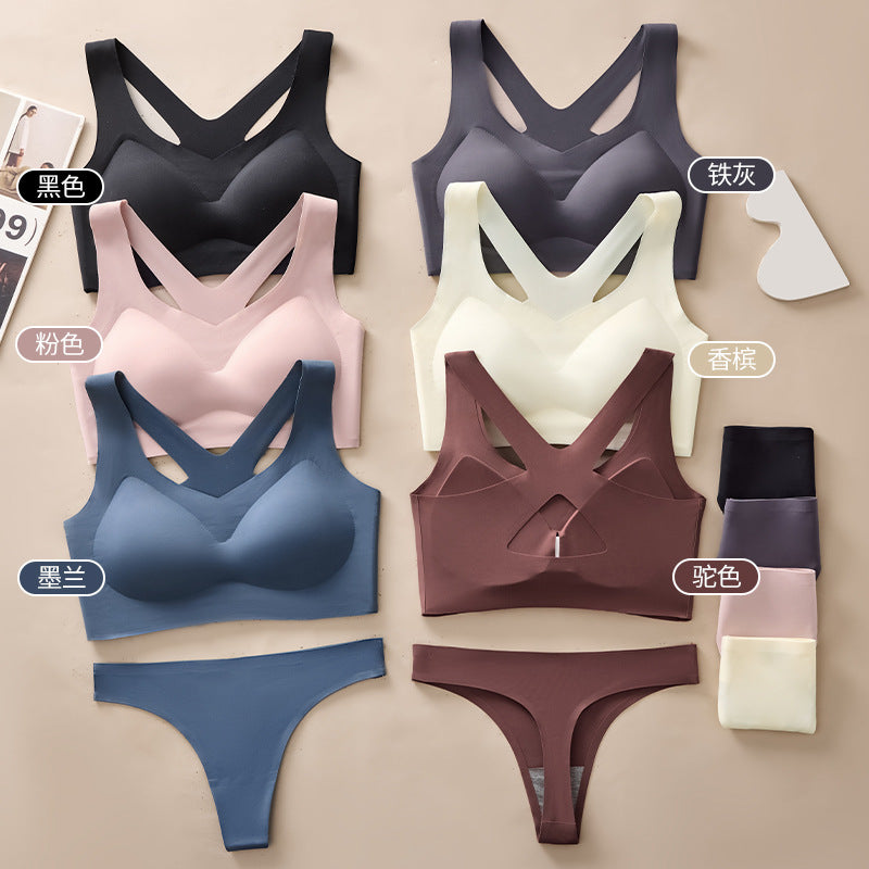 Elastane Soft Bra & Thongs Set