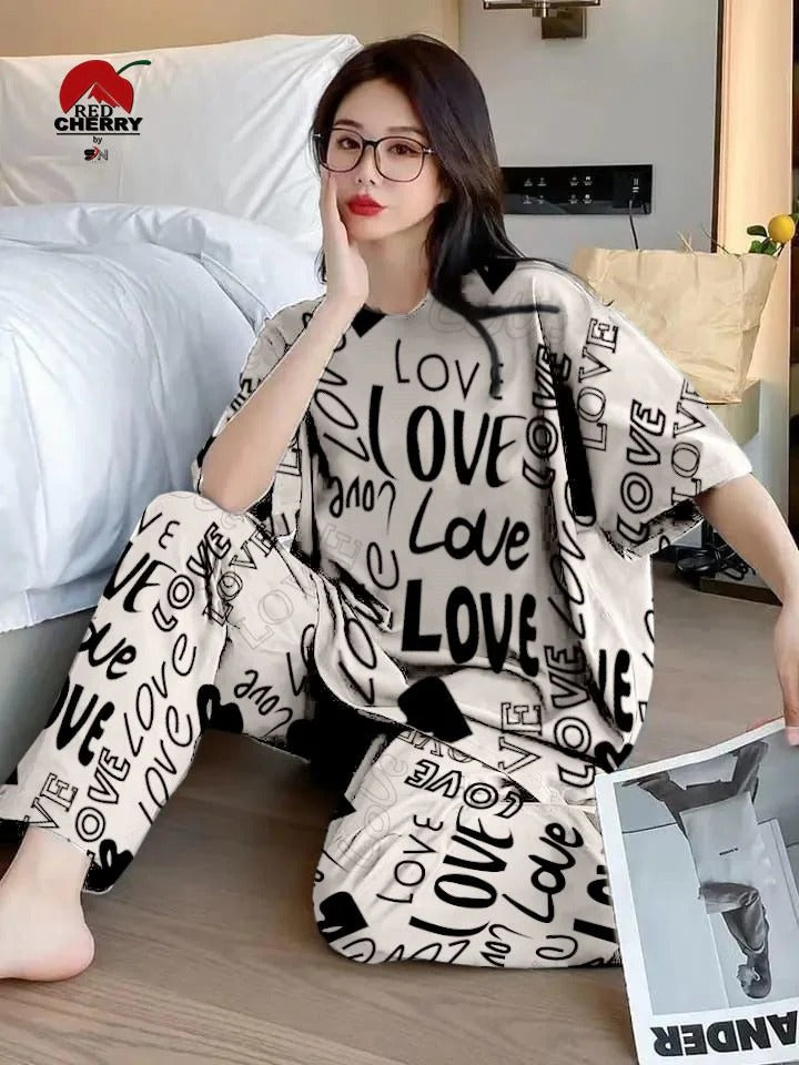 Allover Love Prints Nightwear Share Tweet