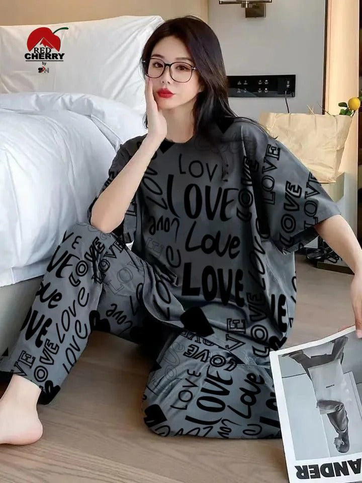 Allover Love Prints Nightwear Share Tweet
