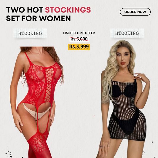 Red Body Stocking + Short Stocking (2 Pieces)