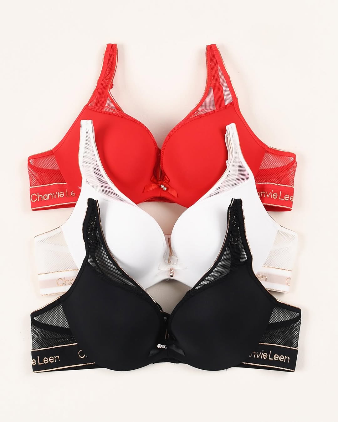 (32-36B Chanvie Leen Soft Double Padded Pushup Wire Bra (158)