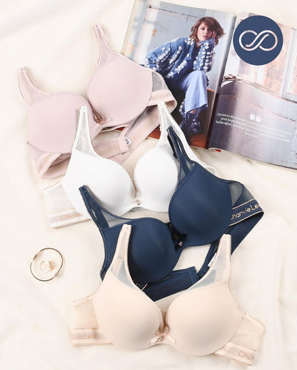(32-36B Chanvie Leen Soft Double Padded Pushup Wire Bra (158)