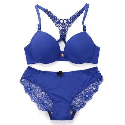 (32-38)B Double Padded Butterfly Bra Panty Set [132]