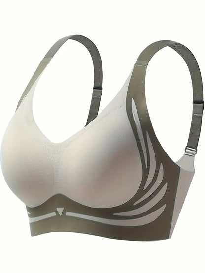 No Rash Seamless Breathable Wireless Push-Up Sports Bra for Women